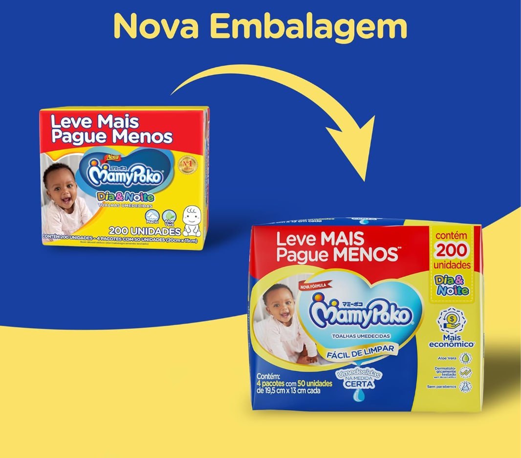 Lenço Umedecido Mamypoko Dia&Noite 200 unidades