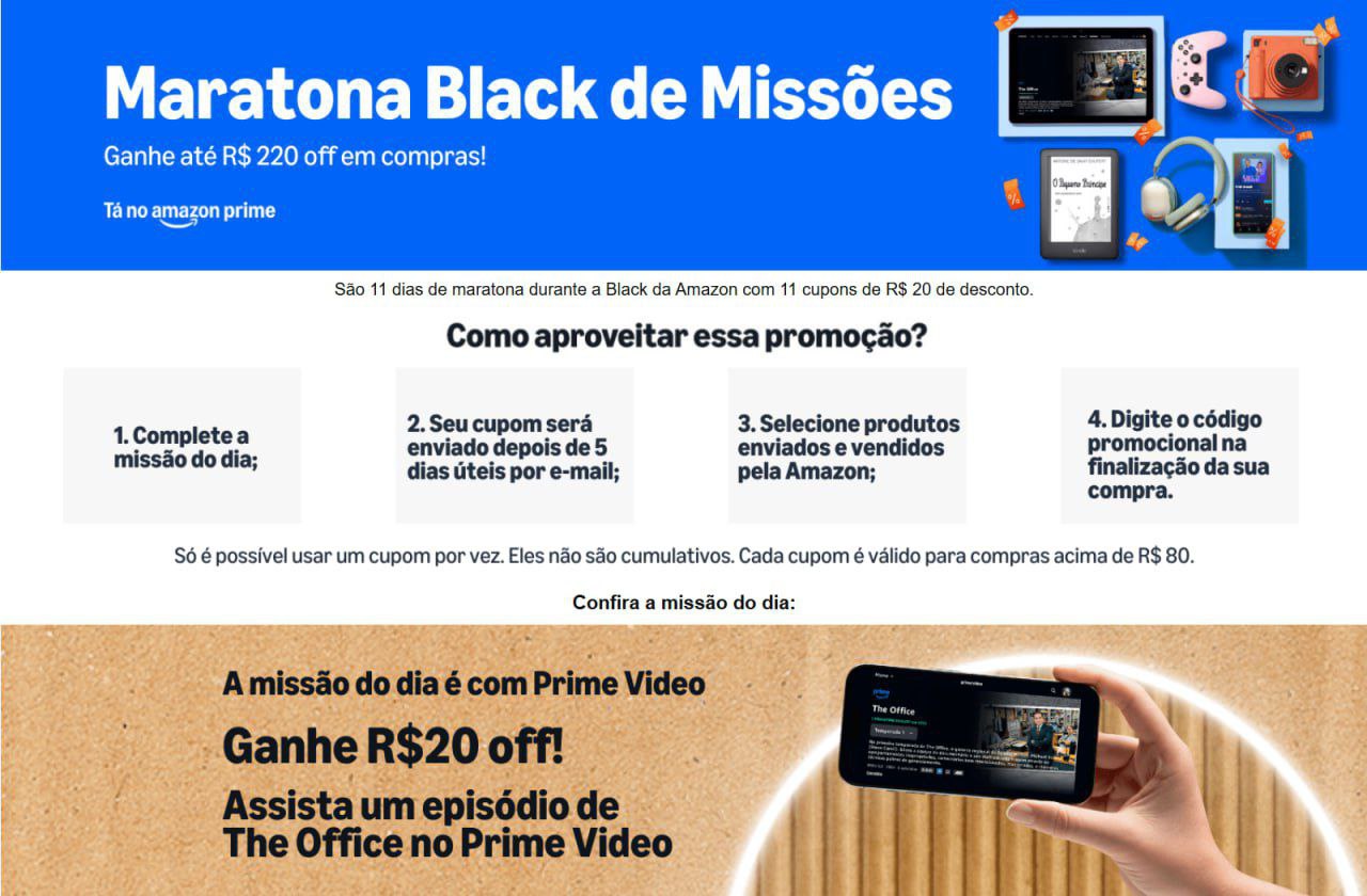 🚨 Maratona Black de Missões - Ganhe cupom de R$20