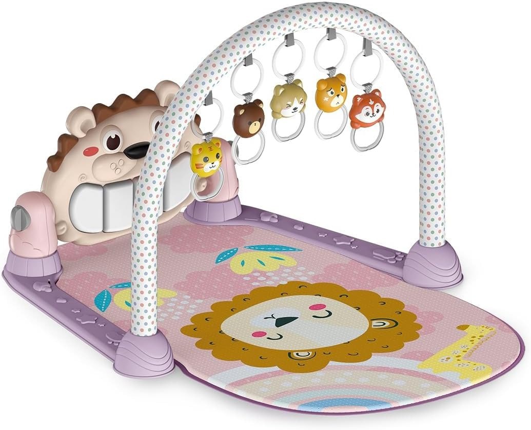 Maxi Baby Tapete de Atividades Bebê Piano Musical Lion (Rosa)