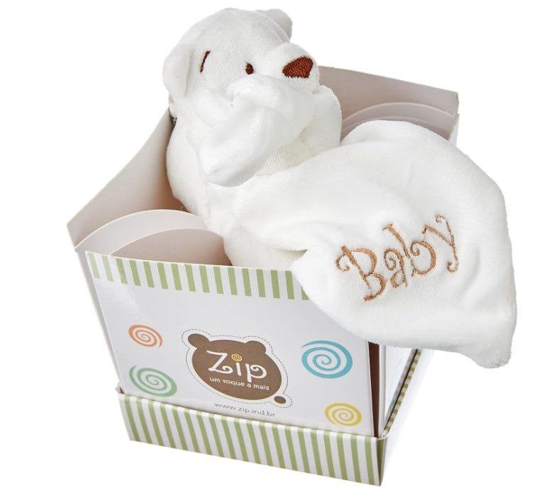 Mini Blanket Urso Marfim Zip