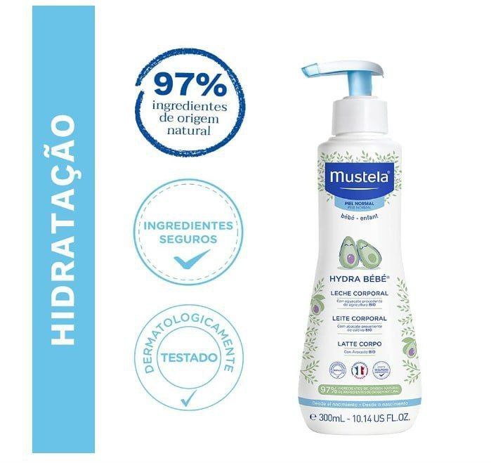 Mustela Bebê Hydra Com Abacate Orgânico 300Ml - Hidratante Corporal e Rosto Infantil Feito Com 97% De Ingredientes De Origem Natural Seguro Desde O Nascimento