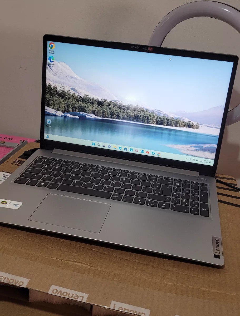 Notebook Lenovo Ideapad 1 Celeron 4gb 128gb Ssd 15,6 W11 Cor Cinza