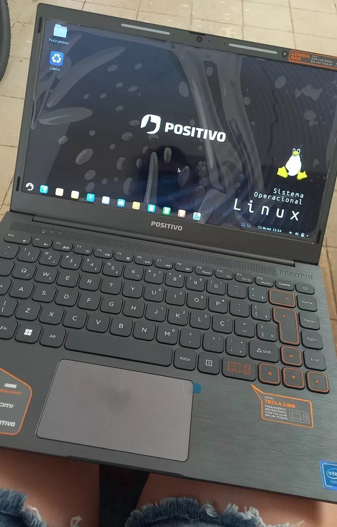 Notebook Positivo Vision C14 Lumina Bar Celeron 8gb 256gb Emmc Tela 14 Polegadas Hd Antirreflexo Linux Tecla Link - Cinza