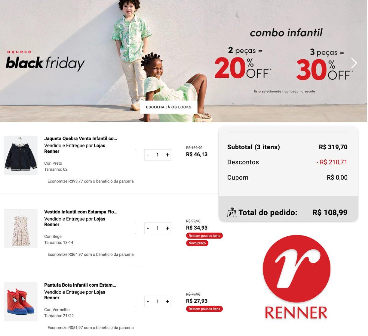 Roupas e Calçados com desconto progressivo na Renner (Mais de 1.400 opções)