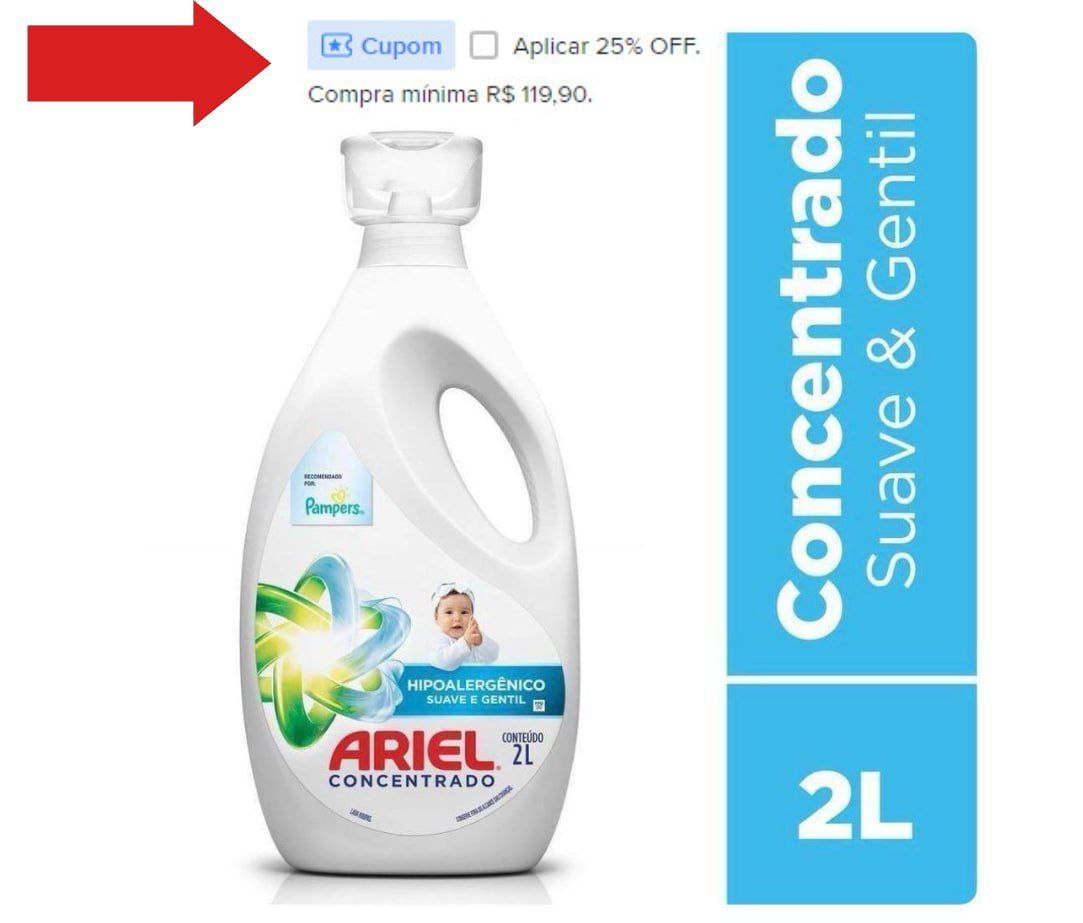 Sabão Líquido Ariel Suave e Gentil 2L