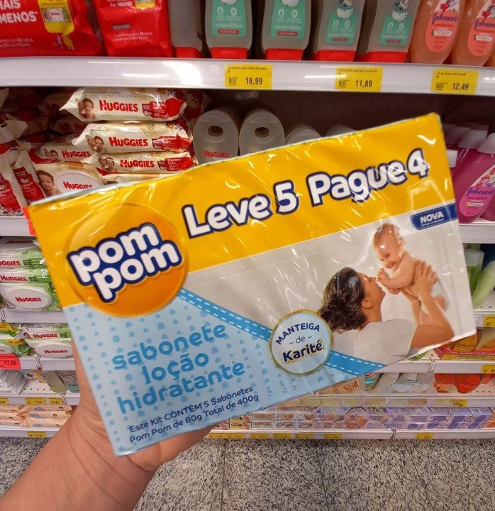 Sabonete Infantil Pom Pom Hidratante 80g - 5 Unidades