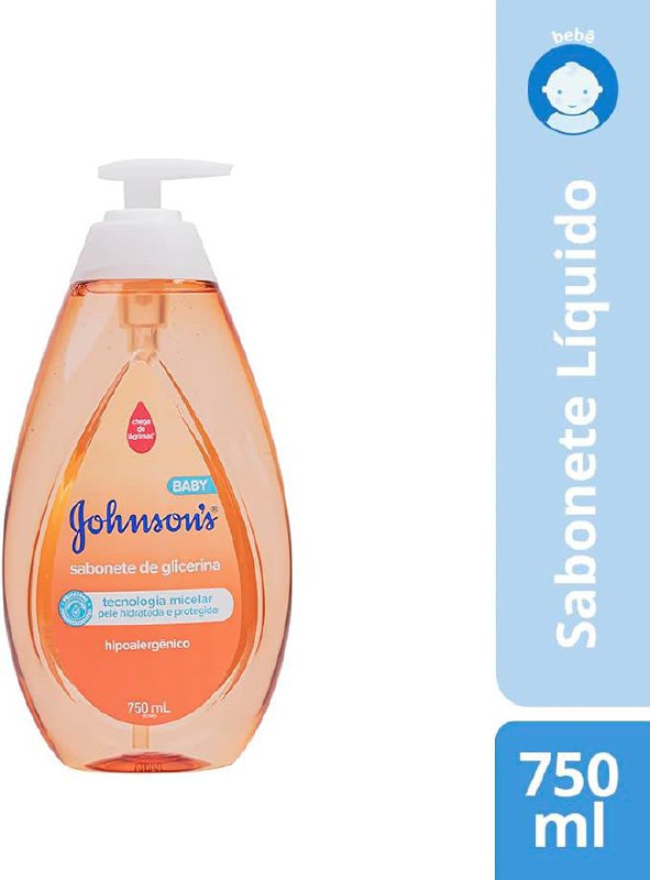 Sabonete Líquido de Glicerina Infantil Johnson's Baby Da Cabeça aos Pés 750ml