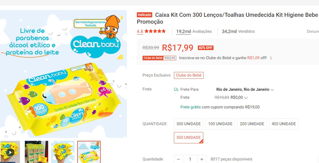 SÃO 500 FOLHAS DE LENÇOS UMEDECIDOS!! TÁ MUITO BARATO!