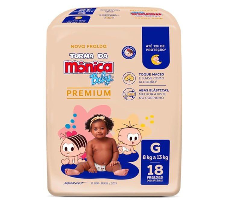 Turma da Mônica Baby Premium Jumbo G 18 Unidades