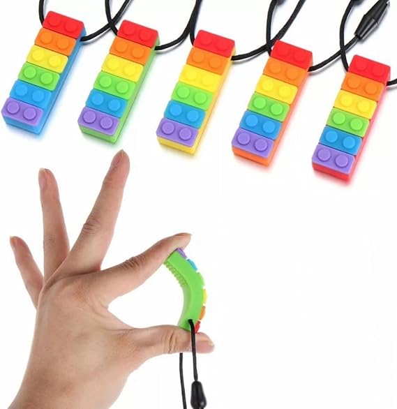 Colar Mordedor Silicone Sensorial Autismo TDAH Infantil