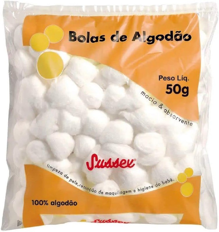 Algodão Hidrófilo Branco Em Bola 50g Sussex