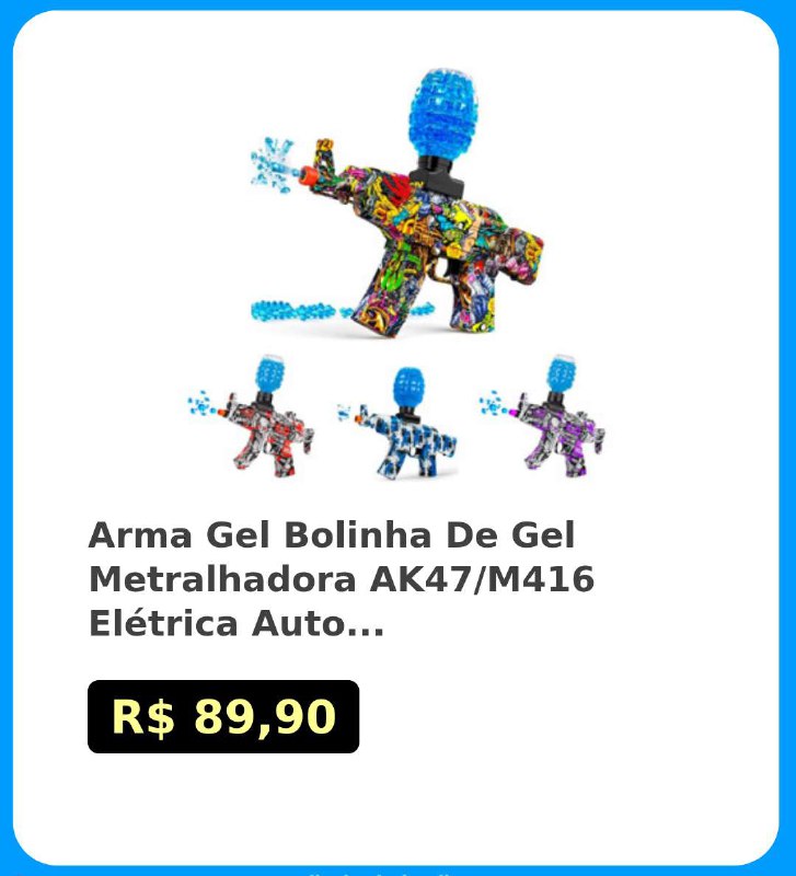 🛍Arma Gel Bolinha De Gel Metralhadora AK47/M416 Elétrica Automática