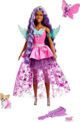 Barbie Um Toque de Mágica, Boneca Brooklyn com Cabelo Roxo e Acessórios