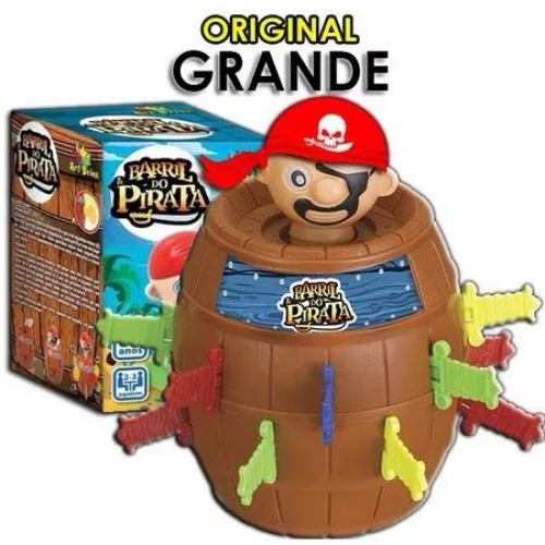 BARRIL PIRATA ESPETA BRINQUEDO INFANTIL ORIGINAL GRANDE