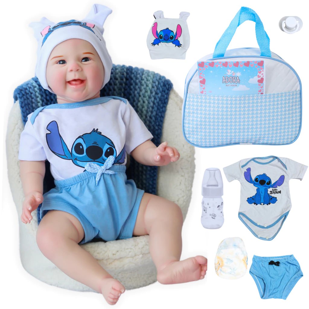 ✨Bebê Reborn Menino Boneco Original Realista de Silicone Com Bolsa Maternidade