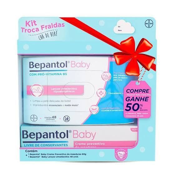 Bepantol Baby Kit, Lenço Umedecido 48 Unidades e Pomada Assadura Bebe 60g, Limpeza e Hidratação para a Pele do Bebê