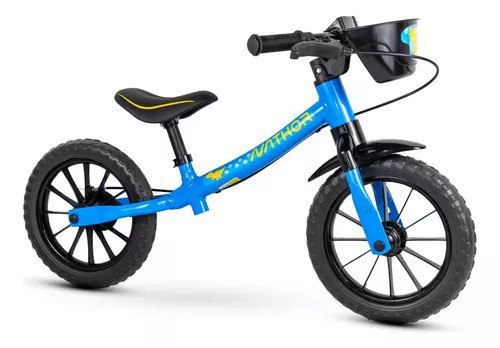 Bicicleta Infantil Sem Pedal Equilíbrio Balance Azul, Nathor