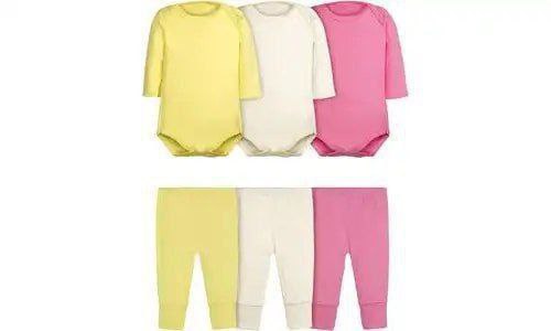 Body Bebê e Calça Mijão Kit 6 Peças Manga Longa Feminino