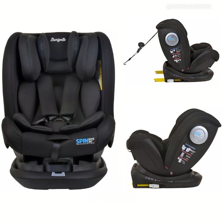 Cadeira Para Carro Isofix 0 a 36kg 360° Spin Burigotto - 2 opções de cores disponíveis