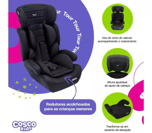 Cadeirinha para Carro Tour Preto 9 a 36Kg - Cosco