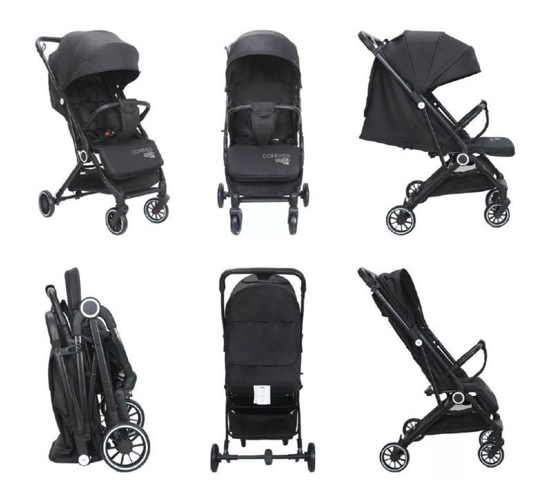 Carrinho Passeio Vira Berço Compass Maxi Baby - Cinza ou Preto