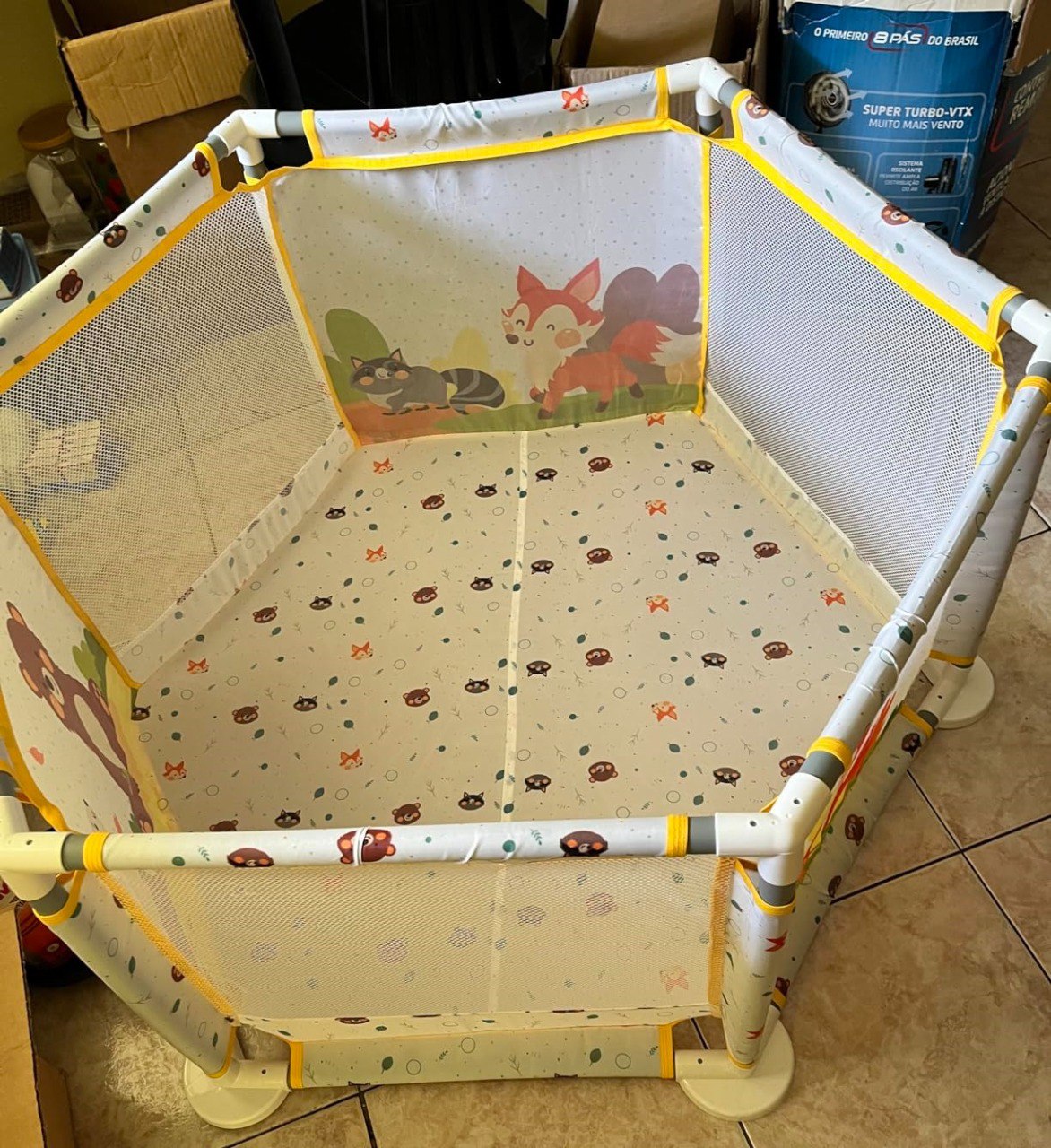 Cercadinho Infantil Chiqueiro Portátil Playpen MaxiBaby (Bege)