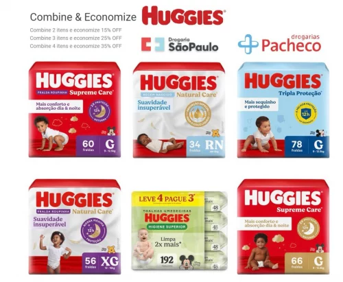Combine e Economize em Huggies