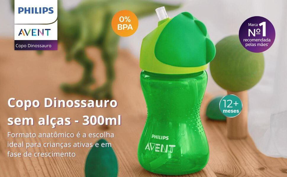 Copo Dinossauro 300 ml, Philips Avent, Verde