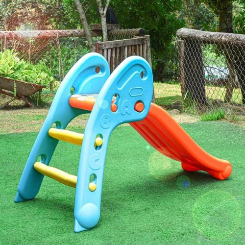 Escorregador Infantil 2 Degraus Homeplay Laranja E Azul