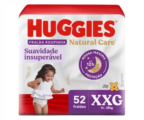 Fralda Huggies Natural Care Roupinha XXG 52 unidades