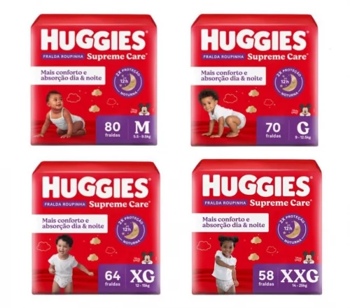 Fralda Huggies Roupinha Supreme Care 