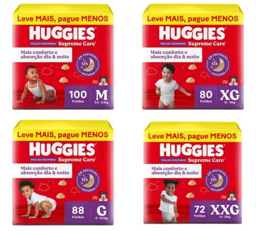Fralda Huggies Supreme Care Roupinha