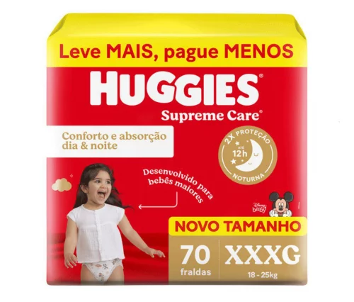 Fralda Huggies Supreme Care XXXG 70 unidades