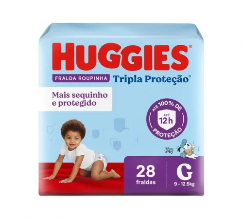 Fralda Huggies Tripla Proteção Roupinha G 28 unidades