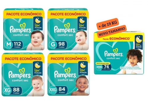 Fralda Pampers Confort Sec M ao XXXG