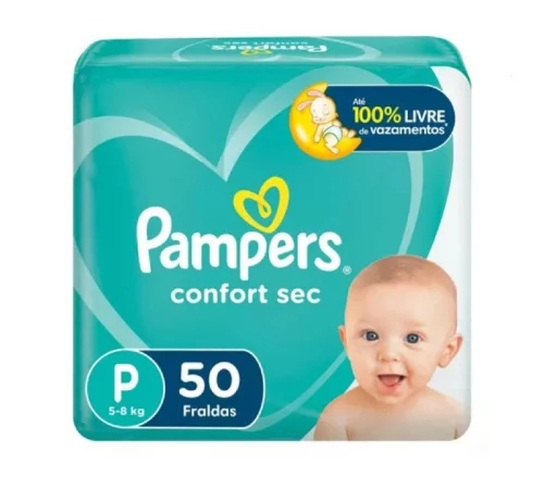 Fralda Pampers Confort Sec P 50 unidades