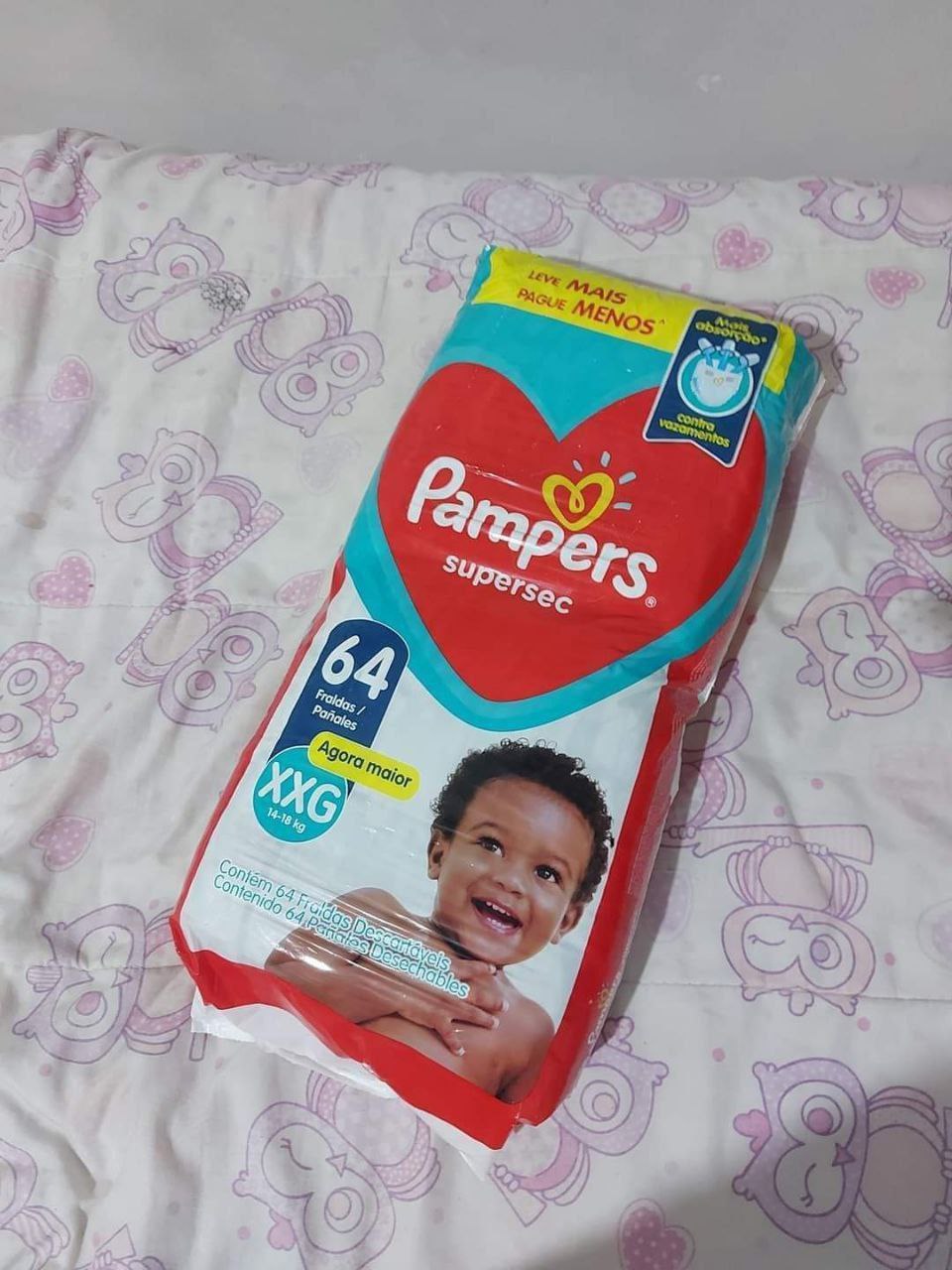 Fralda Pampers Supersec XXG com 64 unidades