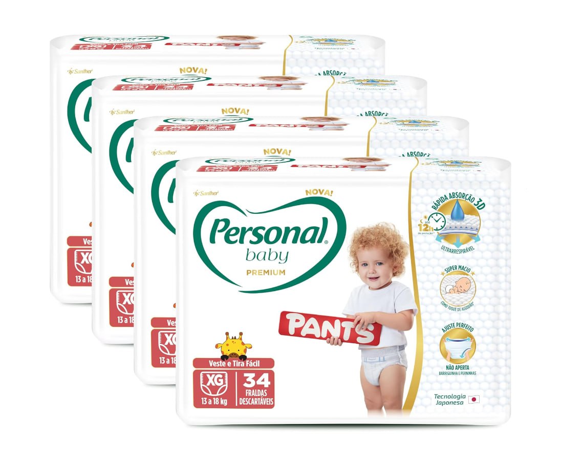 Fralda Personal Baby Premium Pants XG 136 unidades