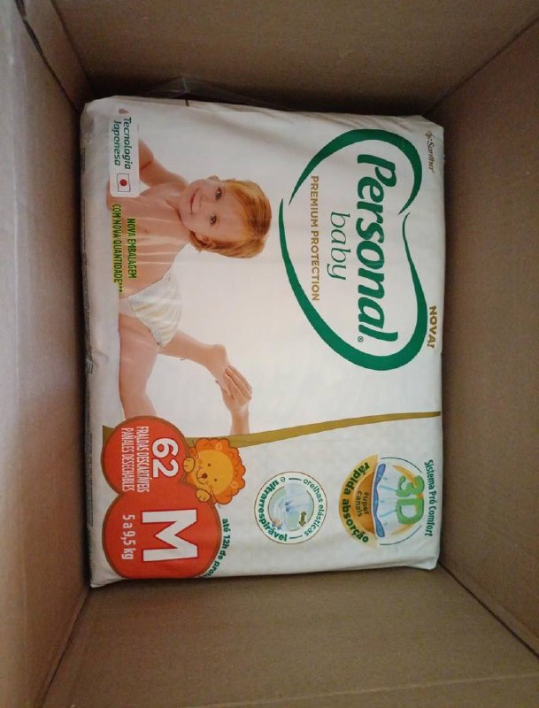 Fralda Personal Baby Premium Protection M 62 unidades