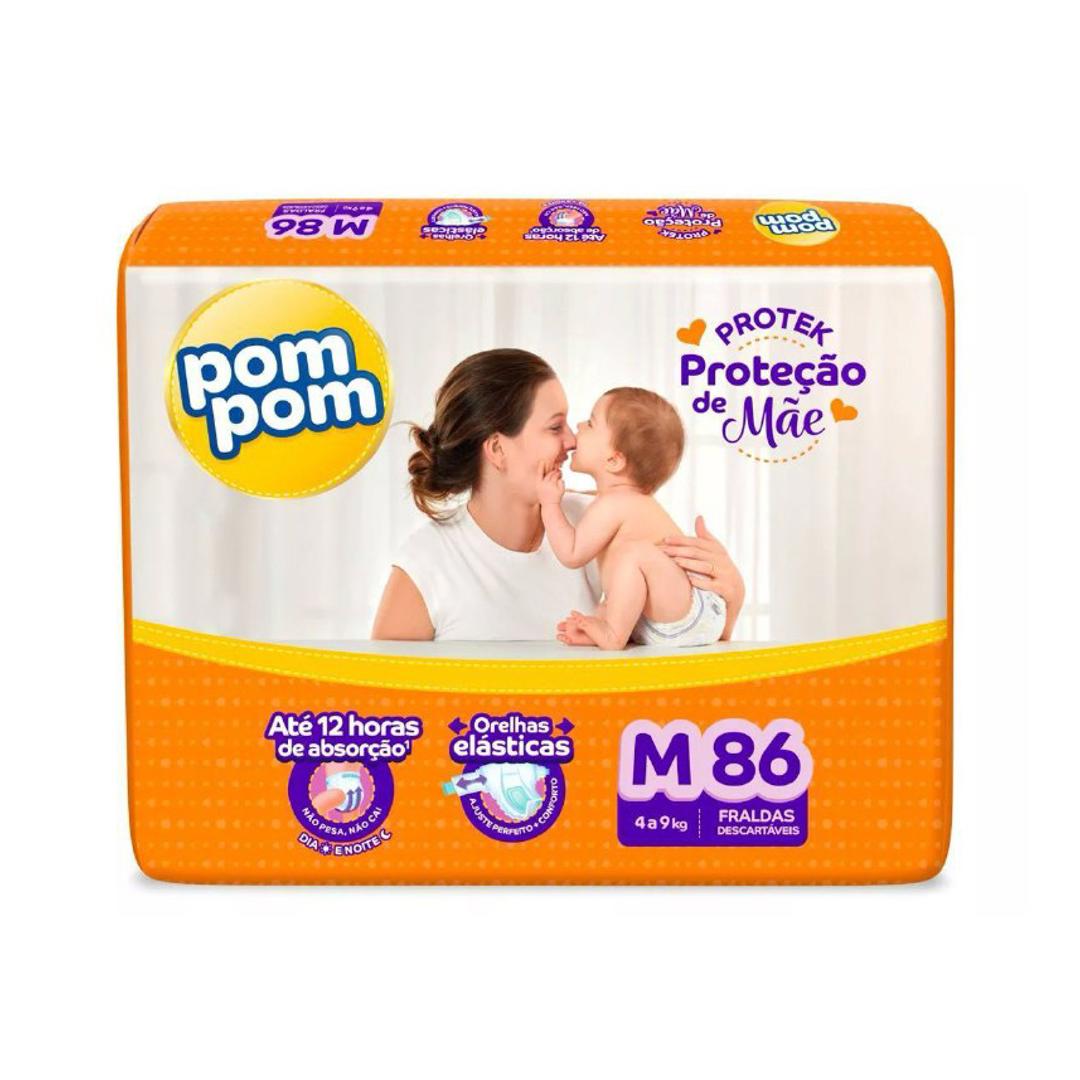 Fralda Pom Pom Protek M 86 Unidades