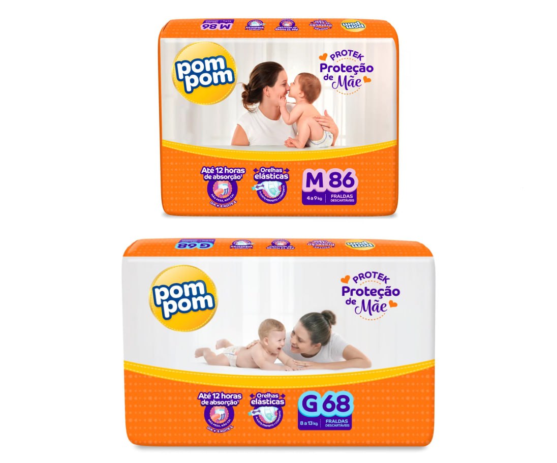 Fralda Pom Pom Protek Proteção De Mãe