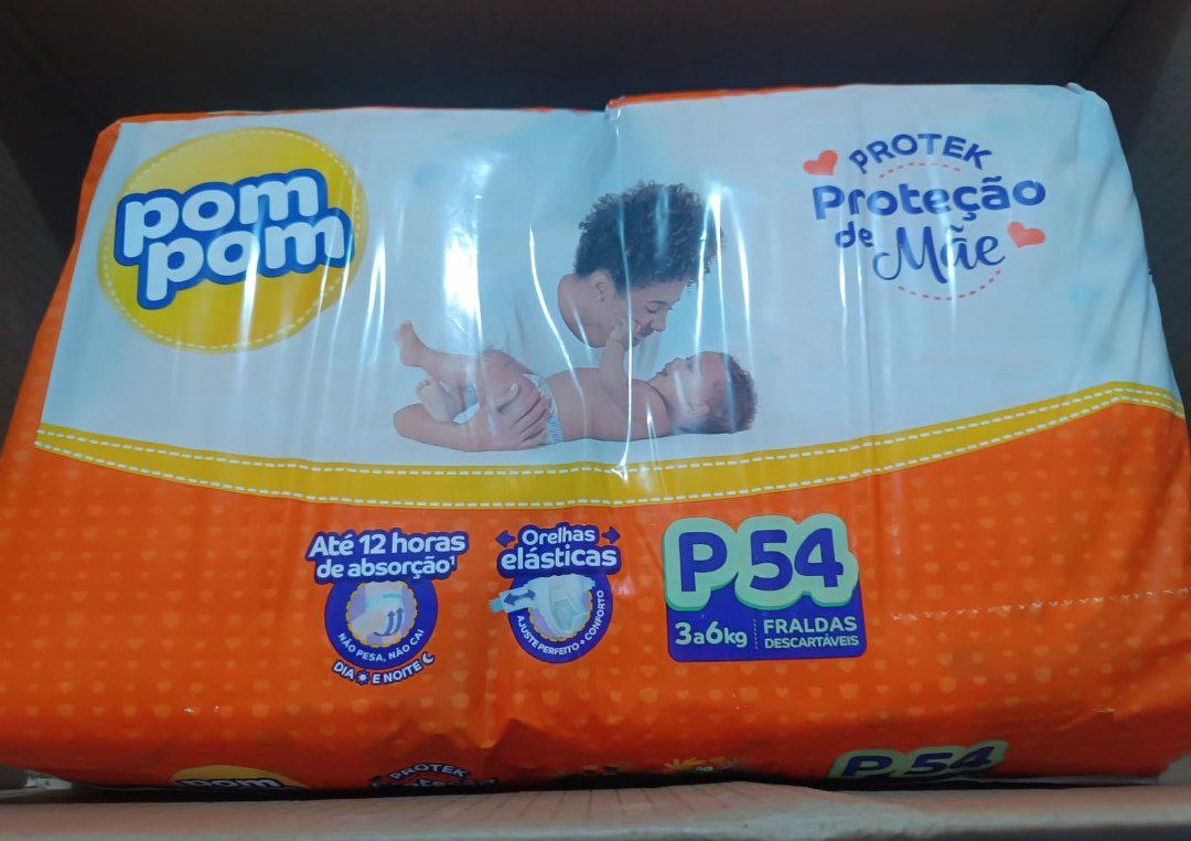 Fralda Pom Pom Protek Proteção de Mãe Mega P 54 Unidades
