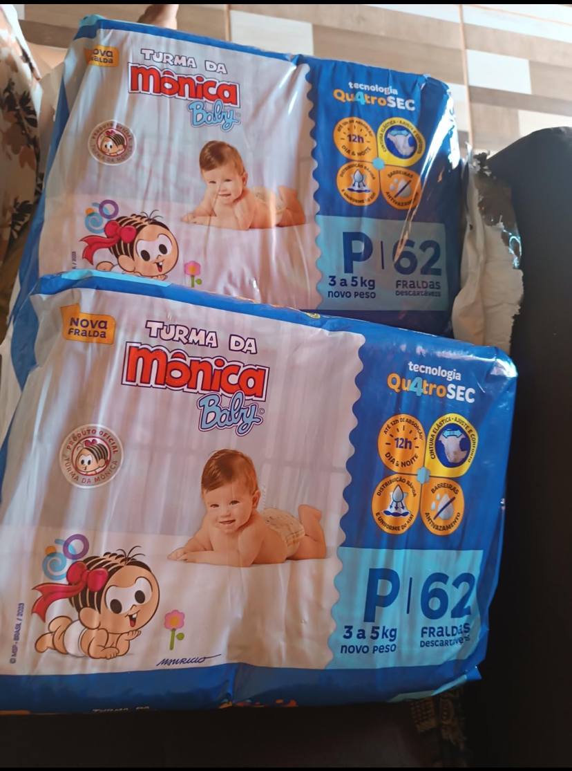 Fralda Turma da Mônica Baby P 62 unidades