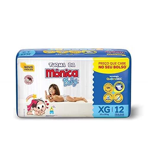 Fralda Turma da Mônica Baby XG 12 unidades