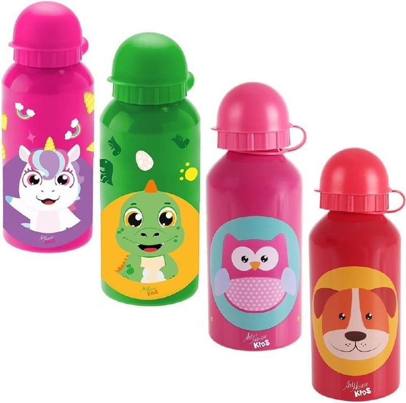 Garrafa Garrafinha Inox Infantil Meus Melhores Amigos Squeeze com Tampa 400 ml Garrafa Térmica Linha Premium M5 Armarinhos