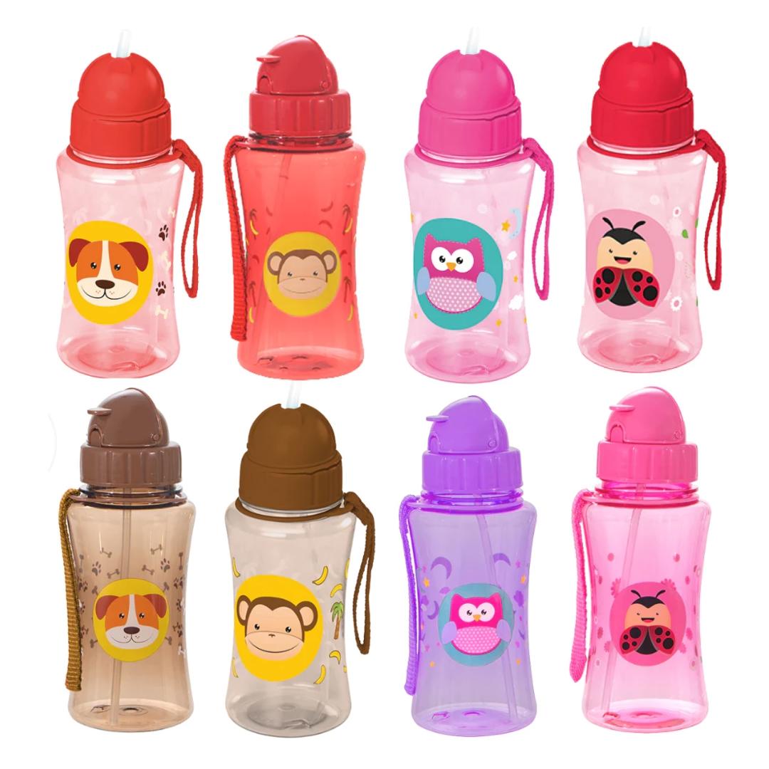 Garrafinha de Agua Infantil Suco Bico de Silicone Retrátil Squeeze Criança Com Alça