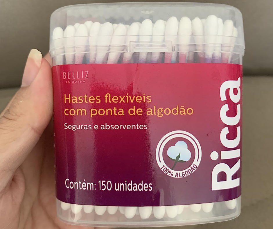 Hastes Flexíveis Ricca Pote 150 Unidades