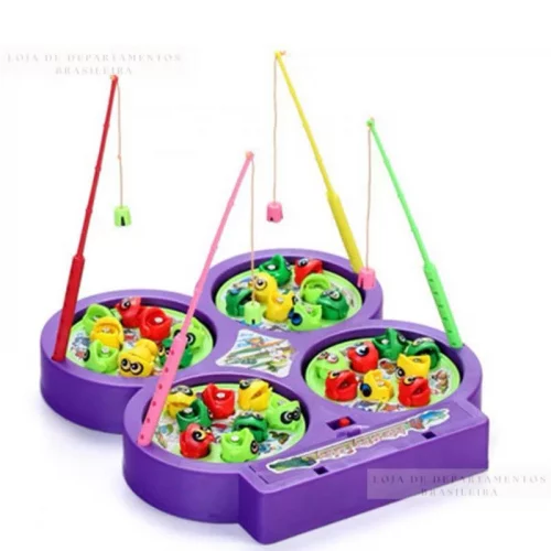 Jogo Pega Peixe Pescaria/ Maluca 32 Peixes E 4 Varas