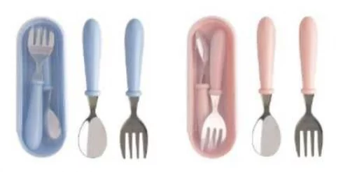 Jogo Talheres Colher Garfo Inox Infantil Kit Com Estojo Bebê, Clink