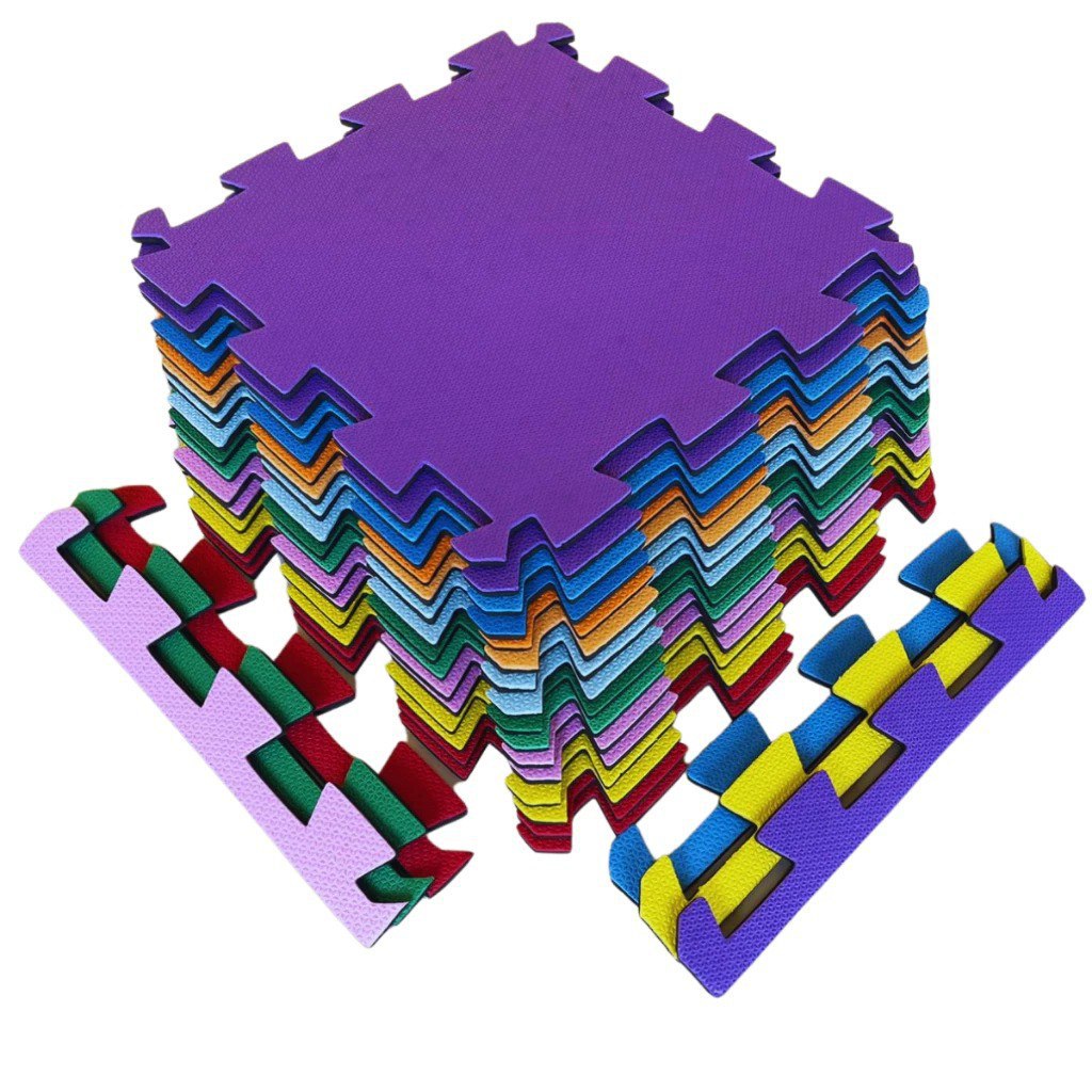 Kit 12 Tatames 50x50 10mm - Colorido Economico